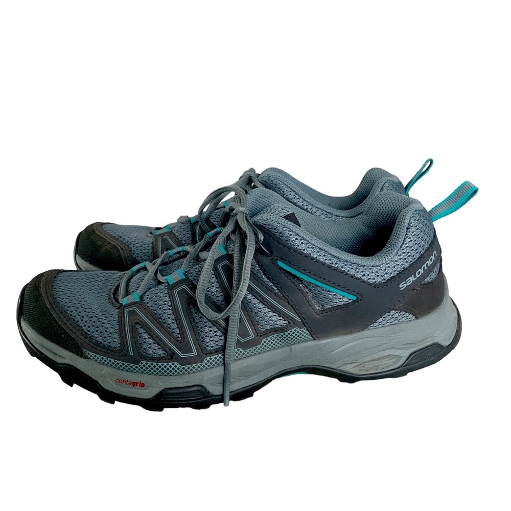 Salomon Pathfinder Hiking Shoe Stormy Blue Gray Women’s Sz 10